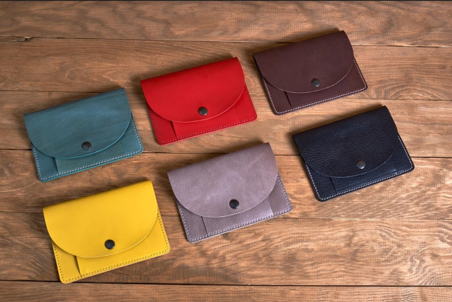 Personalized Leather Travel Wallet 6 Different Color Etsy