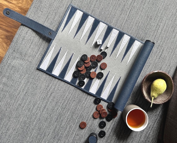 Personalized Leather Backgammon Roll, Colorful backgammon / Leather Boardgame / Travel Backgammon sets, backpacker game