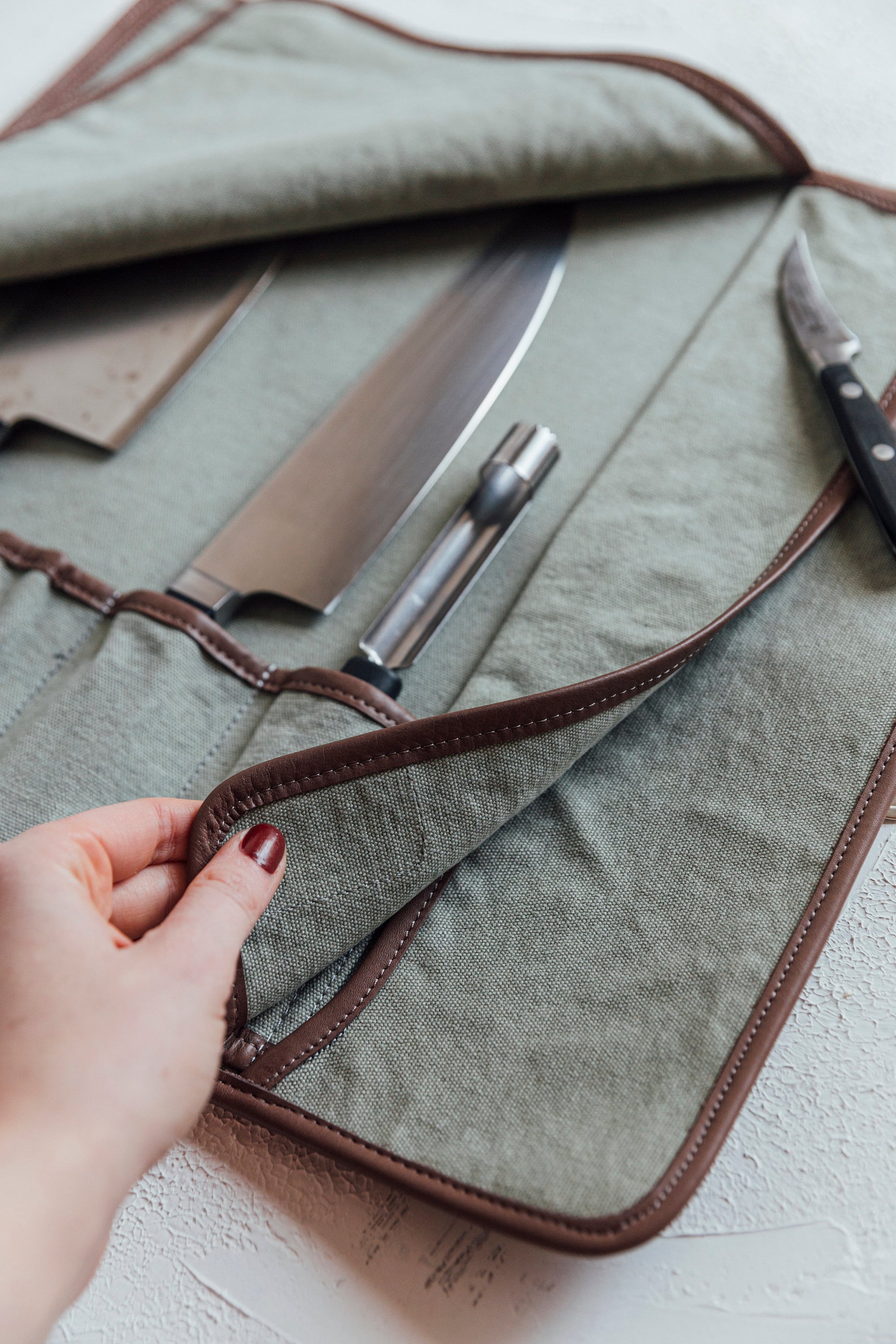 Canvas Knife Roll Set, Chef Knife Roll Case, Knife Storage, Chef Bag