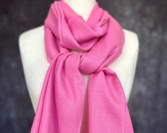 Handwoven Cashmere Scarf, Pink Pashmina Shawl, Handwoven Kashmiri Pashmina, Luxuriously Warm and Soft.