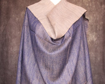 Pure Pashmina Shawl, Blue Pashmina Shawl, Handwoven Scarf, Kashmiri Pashmina Shawl, Reversible Pashmina Shawl, Pure Cashmere Scarf.