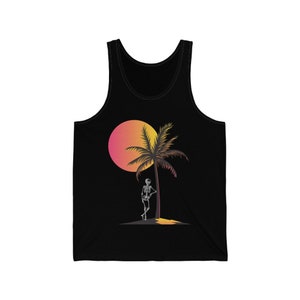Skeleton Beach Tank For Men | Sleeveless Graphic Tank | Cool Tank Top