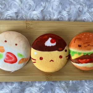 Plush Food Animal Button Pins