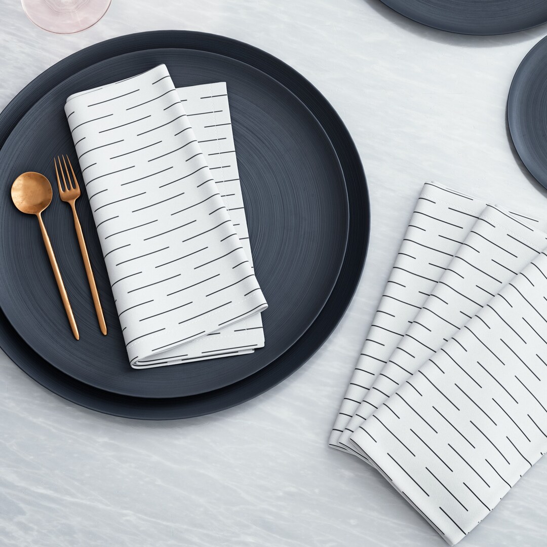 WHITE CODE Cloth Napkins Set of 4 Washable Reusable Soft Etsy