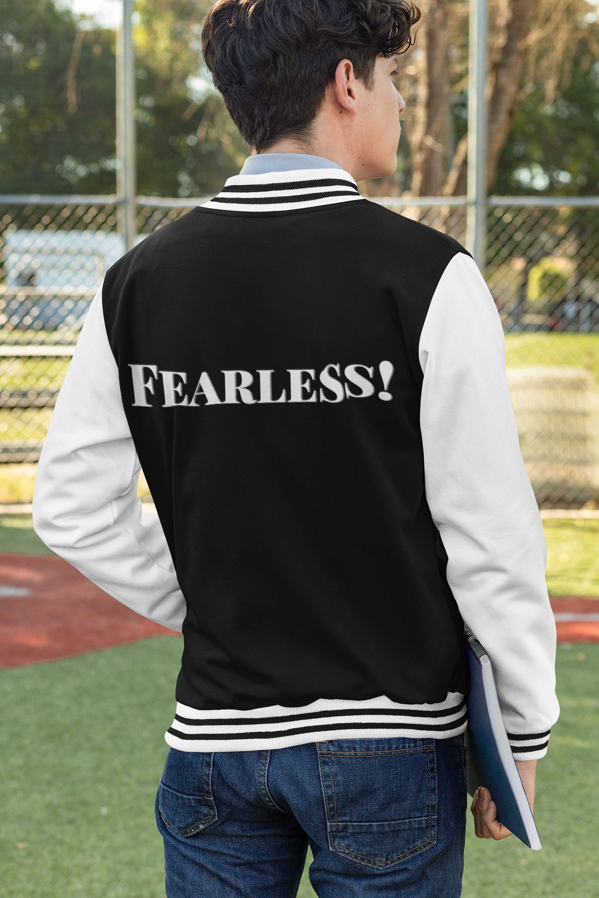 Fearless Varsity Jacket motivational quote inspirational Etsy