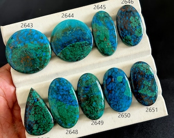 Natural Chrysocolla from Peru A One Quality 100% Natural Chrysocolla Cabochon Loose Gemstone For Making  Pendant
