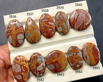 Cabujón de jaspe Noreena natural de alta calidad, piedra preciosa hecha a mano para la fabricación de joyas, pulido a mano.