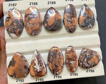 Dolomita de cobre natural, cabochão de ágata de cobre, gema solta, cabochão de dolomita de cobre