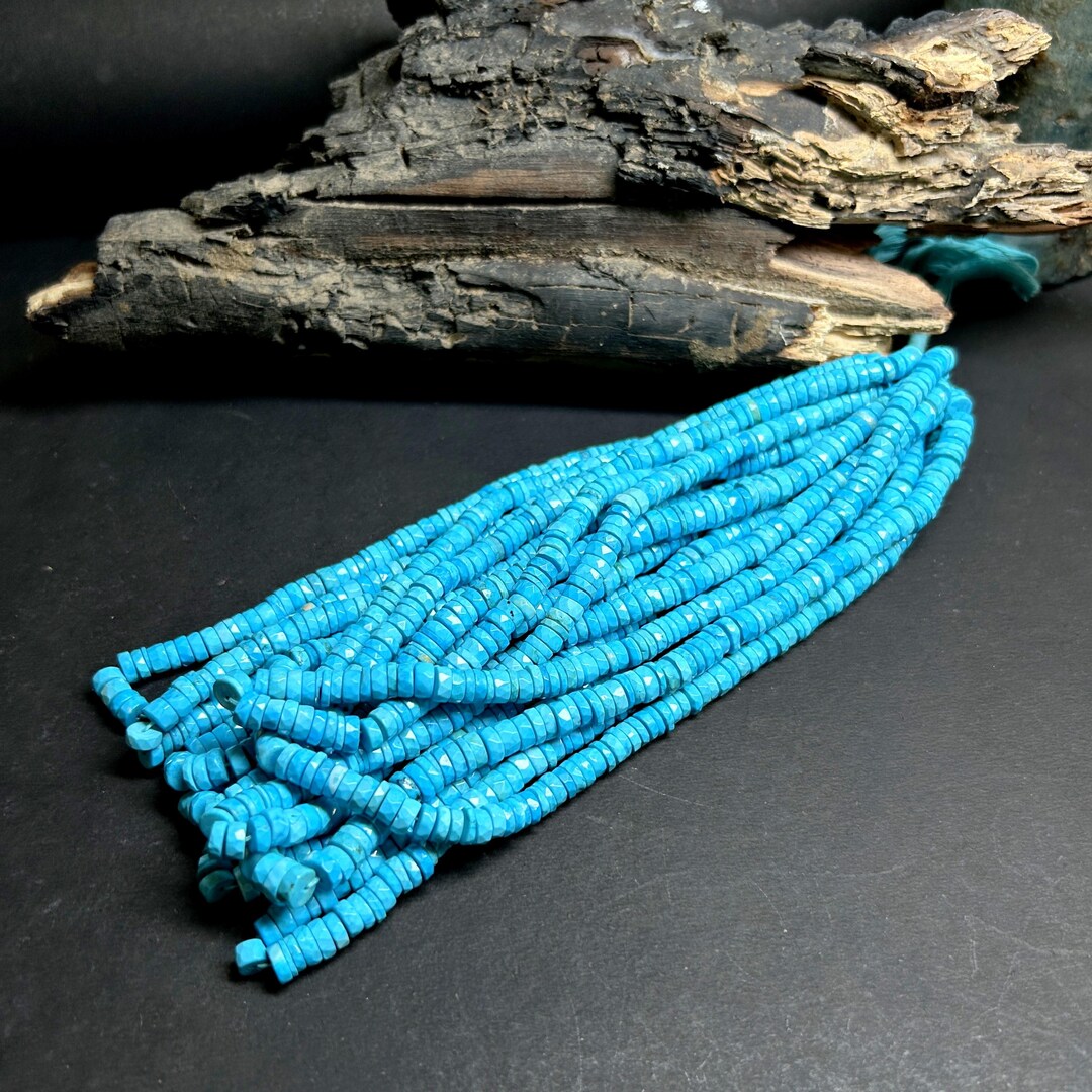 Cut Turquoise Disc Natural Arizona Turquoise Smooth Disc Beads Turquoise Plain Tyre Beads ...