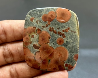 Cabochão de jaspe papoula natural. Pedra preciosa solta de jaspe papoula, semipreciosa, feito à mão. Cabochão nº 2183.