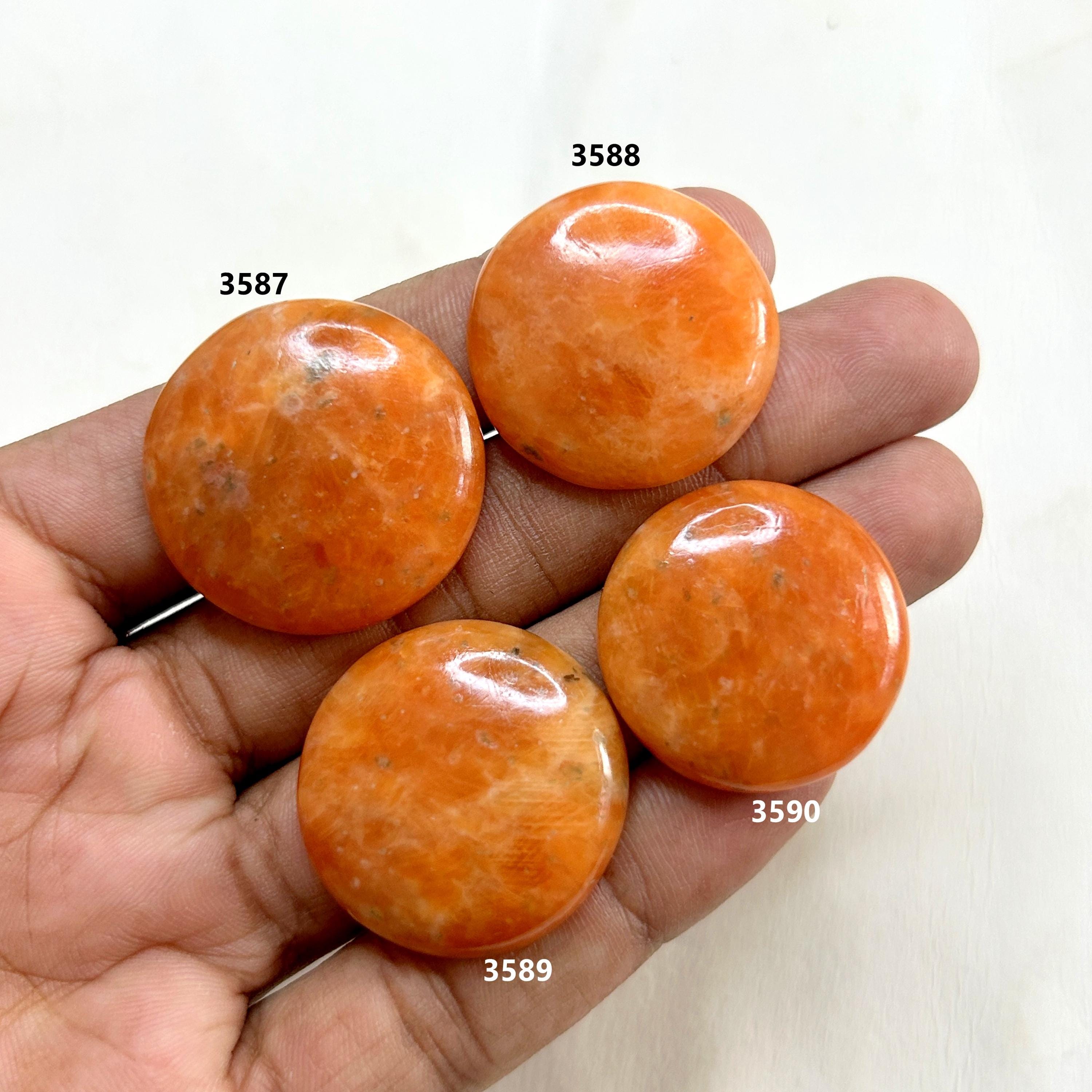 天然オレンジカルサイトカボション - Etsy 日本