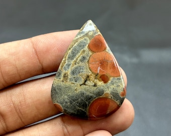Cabochão de jaspe papoula natural. Pedra preciosa solta de jaspe papoula, semipreciosa, feito à mão. Cabochão nº 2193.