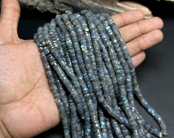 AAA+ Natural Labradorite Smooth Tyre Beads 8-16 Inch Labradorite Smooth Tyre Labradorite Heishi Beads Labradorite Wheel Beads