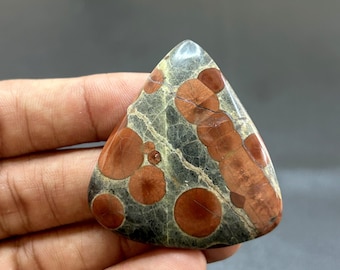 Cabochão de jaspe papoula natural. Pedra preciosa solta de jaspe papoula, semipreciosa, feito à mão. Cabochão nº 2185.