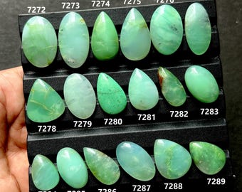 Chrysoprase Cabochon – Natural Apple Green Gemstone – Polished Chalcedony Cabochon – Jewelry Supply / Healing Crystal – Unique Gift