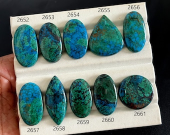 Natural Chrysocolla from Peru A One Quality 100% Natural Chrysocolla Cabochon Loose Gemstone For Making  Pendant