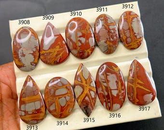 Cabujón de jaspe Noreena natural de alta calidad, piedra preciosa hecha a mano para la fabricación de joyas, pulido a mano.