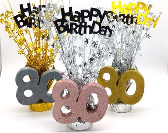 Table decoration 80th birthday cascade party decoration silver rose or gold room decoration gift gift idea 80th birthday