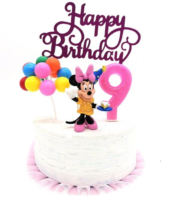 Torta Decorazione Minnie Mouse Compleanno dei bambini 1 9 compleanno  Ragazze Torte Candela Torta Decorazione Numero Torta Figura Torta  Decorazione -  Italia