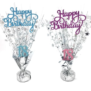Table decoration 18th birthday cascade party decoration silver pink or silver light blue room decoration gift gift idea 18th birthday