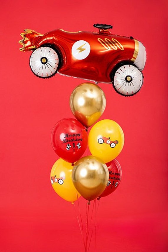 Luftballon Auto Rennwagen Kindergeburtstag Junge 7 teilig