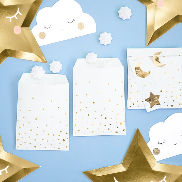 Mitgebsel Bags Stars 6 piezas Bolsa de regalo Bolsas de fiesta Regalo invitado Candy Box Candy Bag