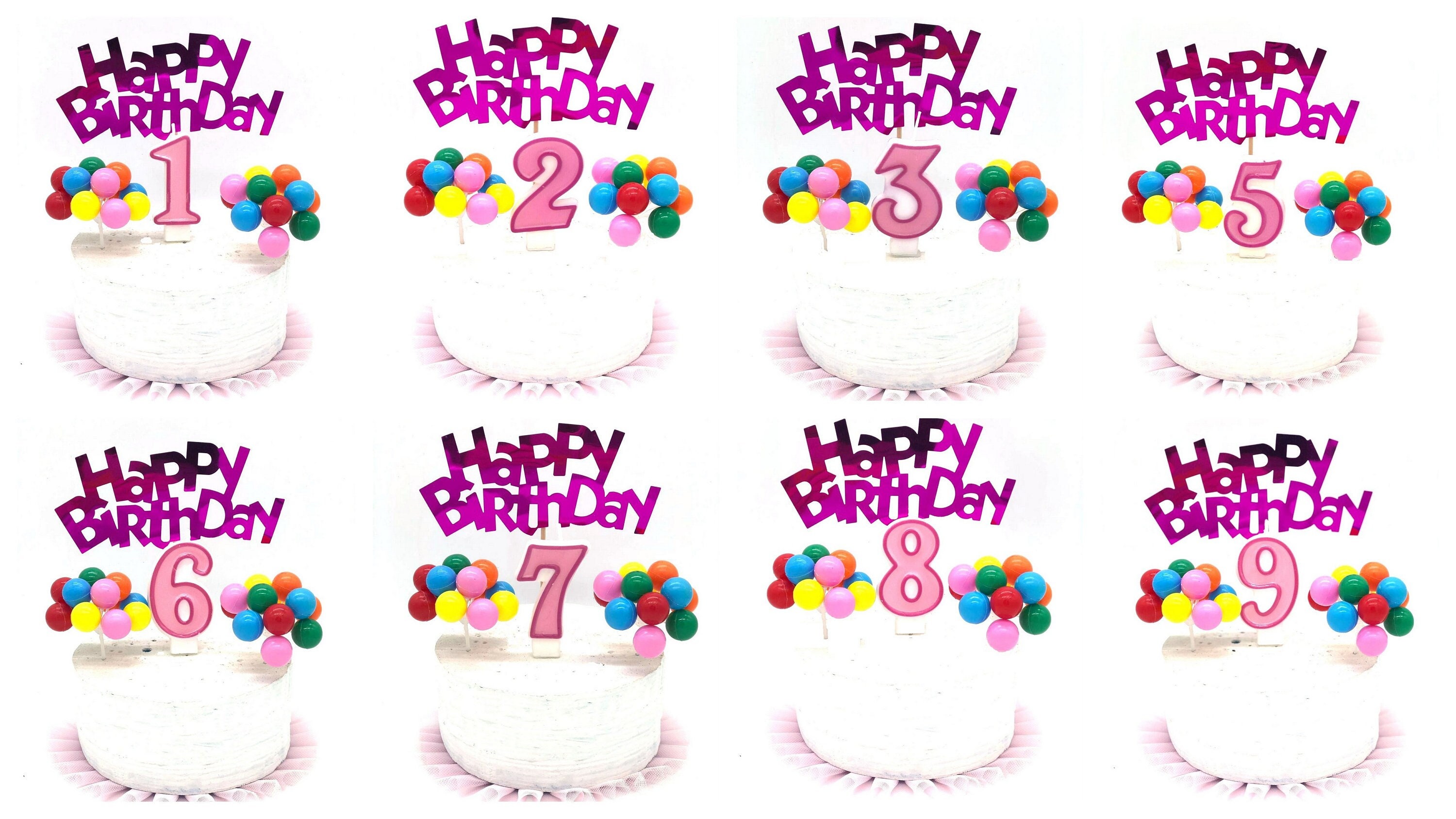 Rose 4 bougies d'anniversaire fille, violet deuxième 4e anniversaire bougie  fille pour gâteau, numéro 4 gâteau doré, quatre 4e décoration de fête  d'anniversaire (numéro 4) 