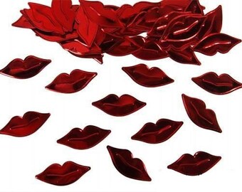 Décoration de litière Lèvres rouges Décoration de table Mariage Anniversaire Litière Confettis Décoration de mariage Saint-Valentin