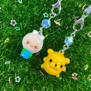 Ciondolo per telefono in argilla fatto a mano con Finn e Jake Chibi Kawaii
