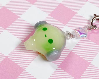 Auriculares Smiski de Chibi Green Guy, hechos a mano en arcilla polimérica