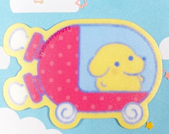 Calcomanía de vinilo kawaii del personaje Tamagotchi Pochitchi para computadora portátil