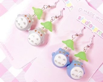 Pendientes de arcilla kawaii de Forest Spirit Anime hechos a mano