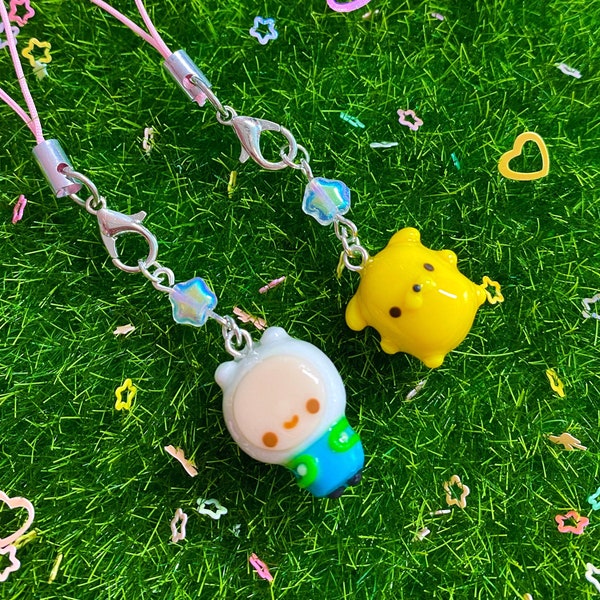 Finn and Jake Chibi Kawaii Clay Phone Charm