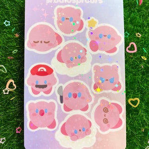 Mini Kirbo Sticker Sheet Kawaii Vinyl Waterproof