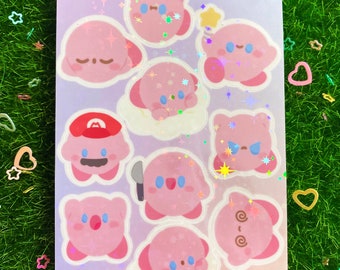 Mini Kirbo Sticker Sheet Kawaii Vinyl Waterproof