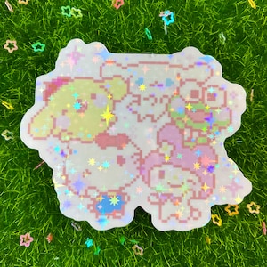 Chibi Characters Pixel Kawaii Vinyl Sticker
