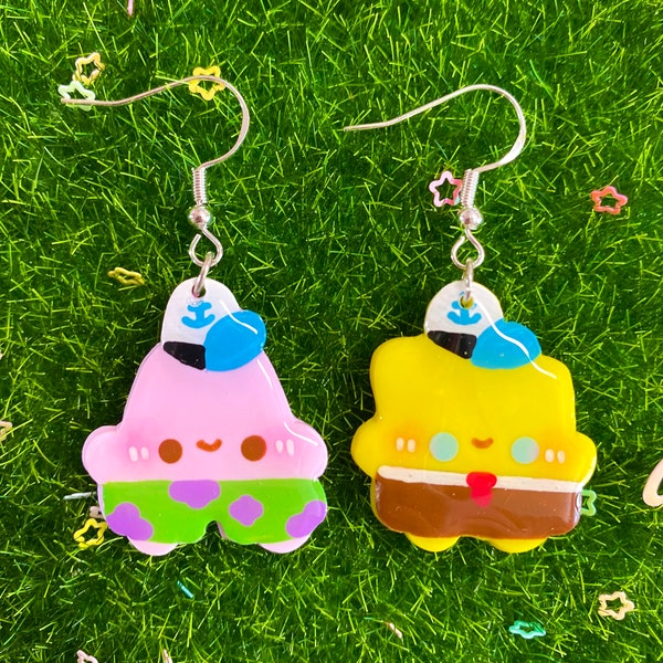 Spongebob & Patrick Kawaii Duo Earrings