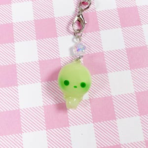 Chibi Green Guy Smiski Polymer Clay Phone Charm