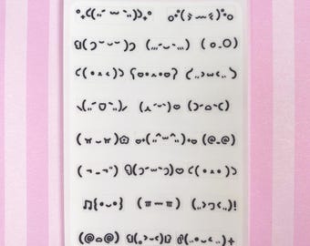 Kaomoji Emoticon Vinyl Sticker Sheet Laptop Decal