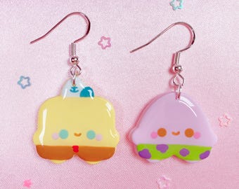 Pendientes hechos a mano del dúo kawaii de Bob Esponja y Patricio