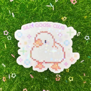 Silly Goose Club Kawaii Meme Pixel Art Vinyl Diecut