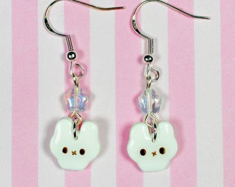Bunny Character Polymer Clay Earrings Handmade