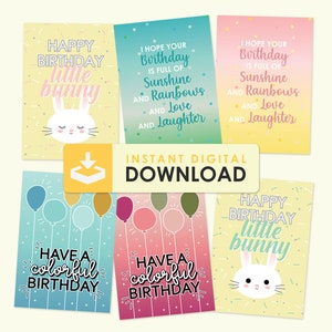 PACOTE de cartões de aniversário com seis e modelo de envelope GRATUITO - para impressão, download digital instantâneo