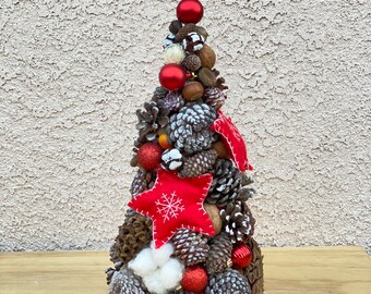 Tabletop pinecone Christmas tree, eco Christmas tree,  pinecone table decor, Christmas centerpiece,