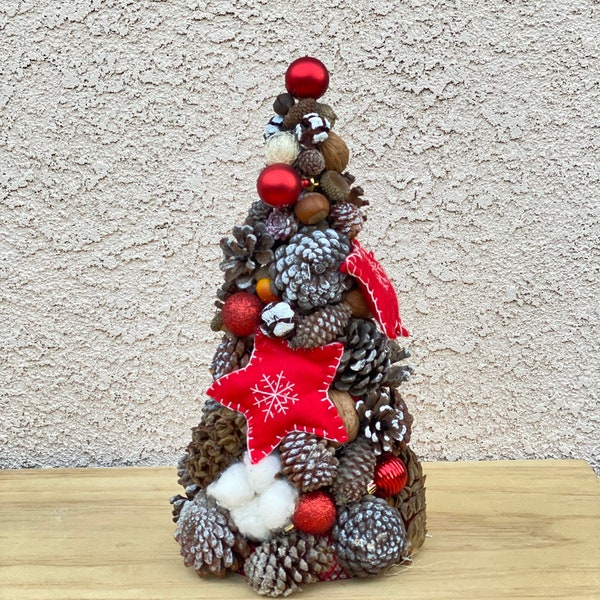 Tabletop pinecone Christmas tree, eco Christmas tree,  pinecone table decor, Christmas centerpiece,