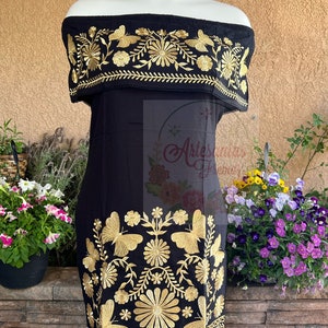 Vestido Mariposa, Embroidered Dress, Off-the shoulder Dress, Mexican Party Dress, Vestido Campesina, Vestido Bordado Mexican dress for women