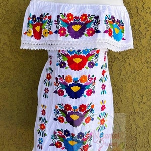 ALL SIZES*Vestido Gloria campesino, Off-the shoulder Dress, Mexican Party Dress, Vestido Campesina, Vestido Bordado, Embroidered dress