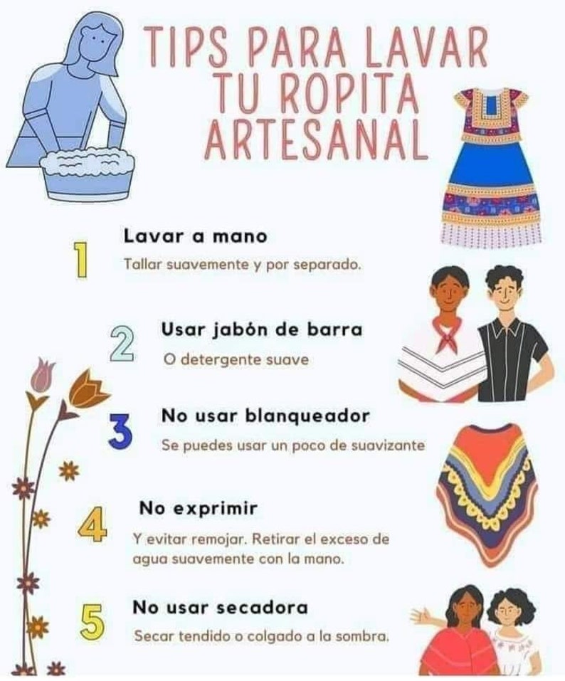 Vestido ROSY bordado de colores, bordados mexicano, Mexican dresses with colorful embroidery, elegant 3/4 sleeve dress image 7
