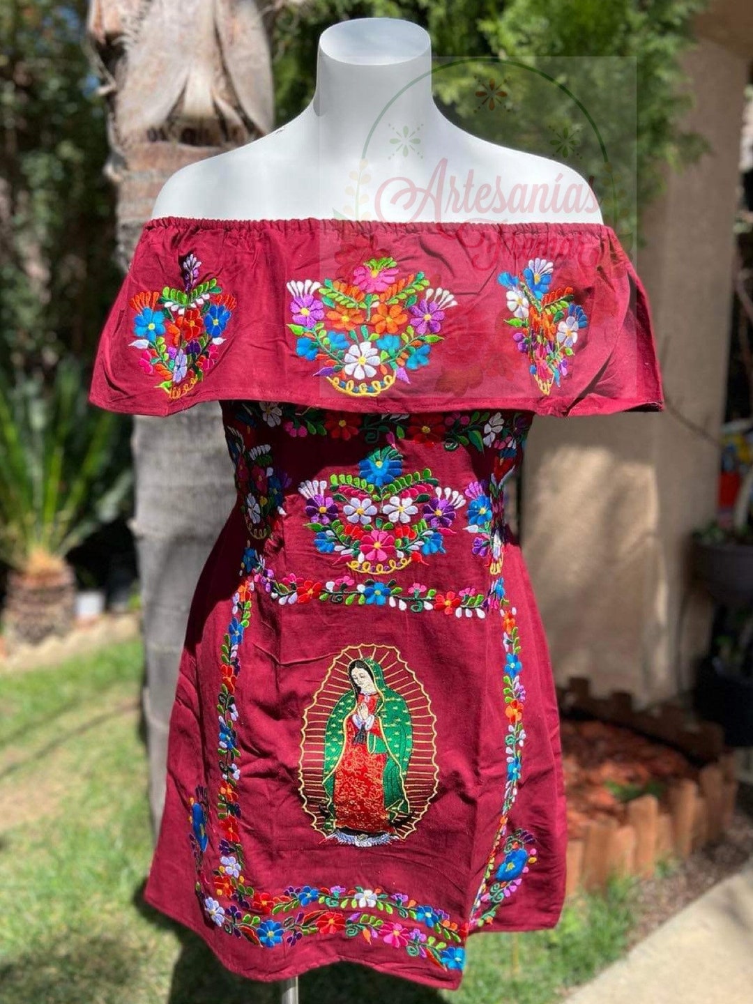 Vestido Virgen De Guadalupe Campesino Bordado Hermoso