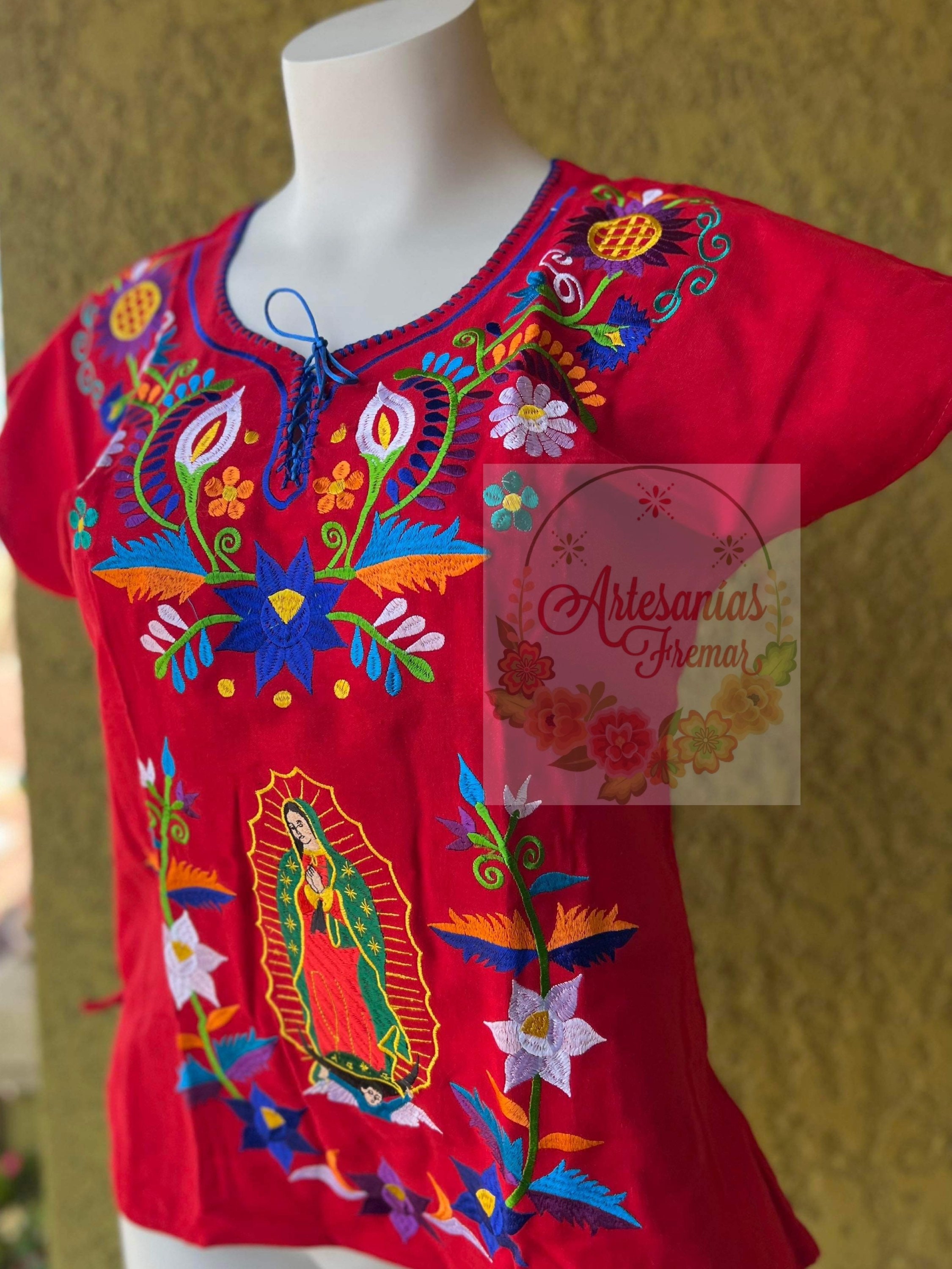 Mamatayoe, Luarca - Top para mujer, color white, talla M  Ropa bordada,  Blusa bordada a mano, Vestidos pintados a mano